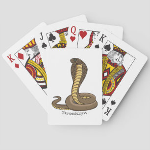 Brown cobra snake illustration playing cards