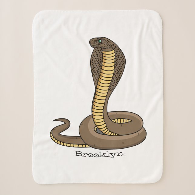 Brown cobra snake illustration  sherpa blanket (Front)