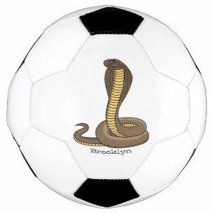 Brown cobra snake illustration soccer ball