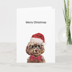 Brown Cockapoo Christmas Card