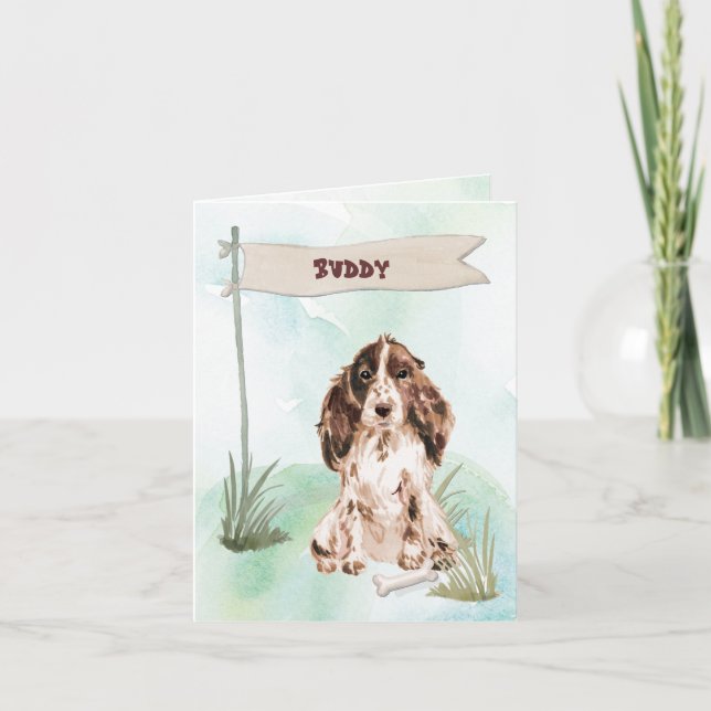 Brown Cocker Spaniel Congratulations on New Dog Note Card (Front)