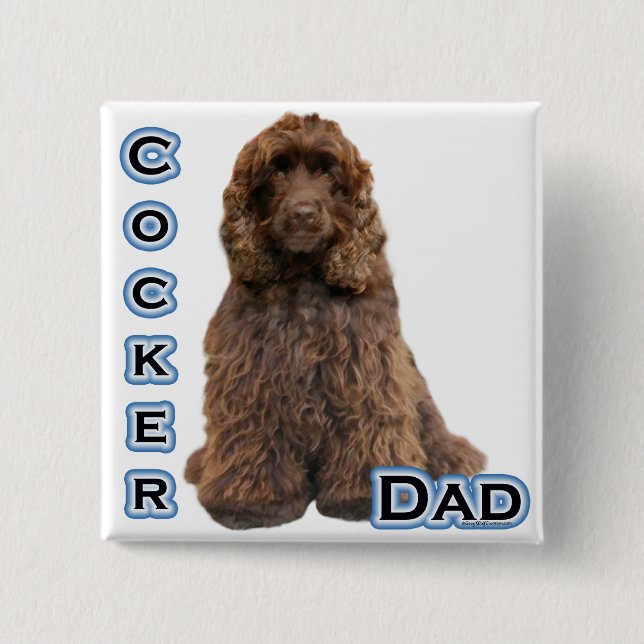 Brown Cocker Spaniel Dad 4 15 Cm Square Badge (Front)