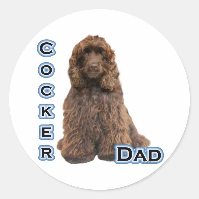 Brown Cocker Spaniel Dad 4 - Sticker (Front)