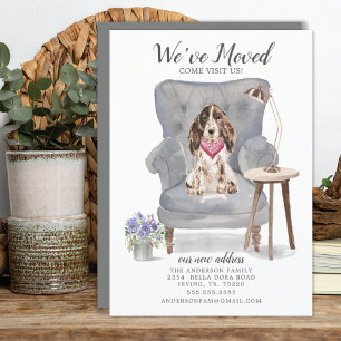 Brown Cocker Spaniel Dog   Moving Announcement