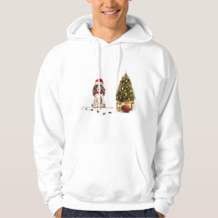 Brown Cocker Spaniel Funny Christmas Dog with Tree Hoodie