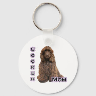 Brown Cocker Spaniel Mum 4 - Keychain