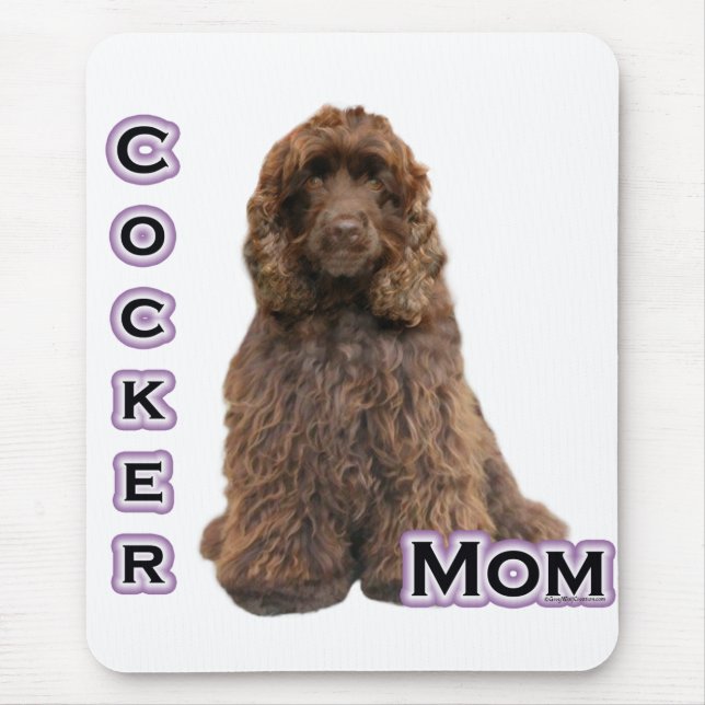 Brown Cocker Spaniel Mum; Cocker Spaniel Mother Mouse Pad (Front)