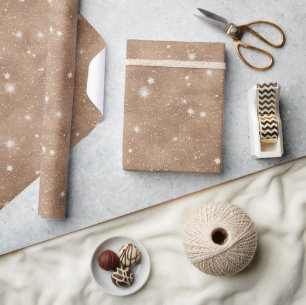 Brown Cocoa Glitter Birthday Wrapping Paper