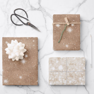 Brown Cocoa Glitter Birthday Wrapping Paper Sheet
