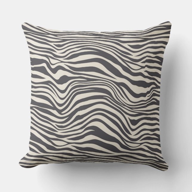 Brown Cocoa Zebra Print Cushion (Front)