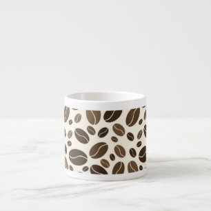 Brown Coffee Beans Pattern Espresso Cup