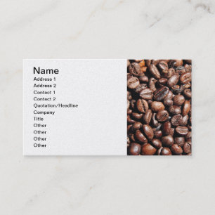 BROWN COFFEE BEANS PHOTOGRAPHY BACKGROUNDS FOODS BUSINESS CARD