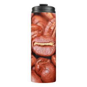Brown coffee beans roasted thermal tumbler