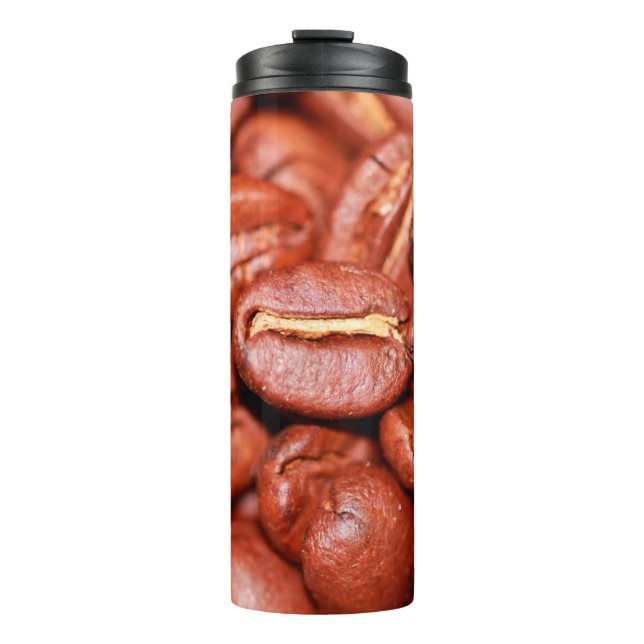 Brown coffee beans roasted thermal tumbler (Front)