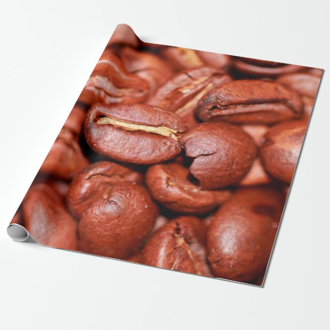 Brown coffee beans roasted wrapping paper (Unrolled)