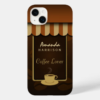 Brown Coffee Lover Cafe Shop Front Awnings Tough Case-Mate iPhone 14 Plus Case