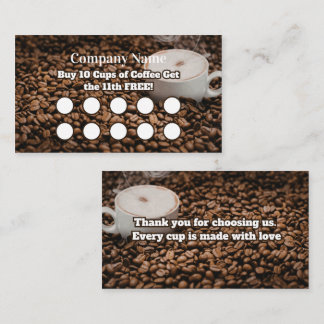 Brown Coffee Loyalty Card Beans Background