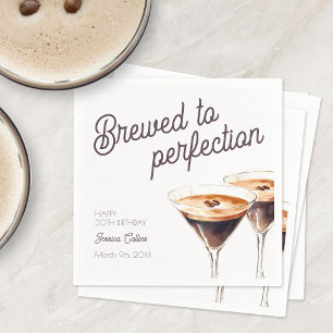 Brown Coffee Martini Thirty 30th Birthday Party Napkin