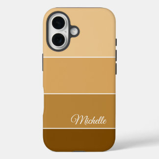 Brown Color Block Personalized iPhone 16 Case