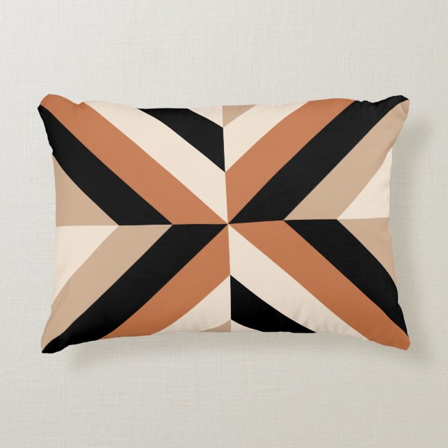 Brown Colour Block Contemporary Decorative Cushion (Front)