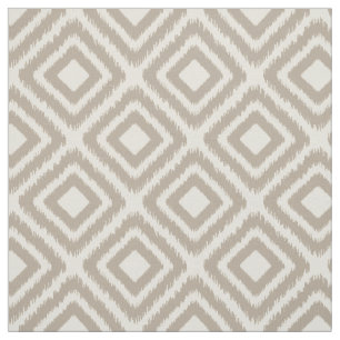 Brown colour modern Ikat diamond pattern Fabric