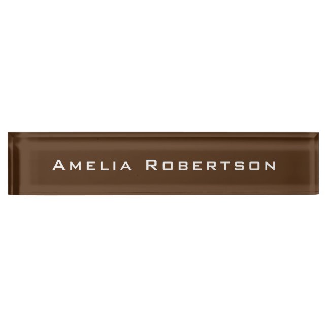 Brown Colour Trendy Modern Professional Custom Nameplate (Front)
