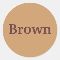 Brown Colour Word on Light Brown Stickers