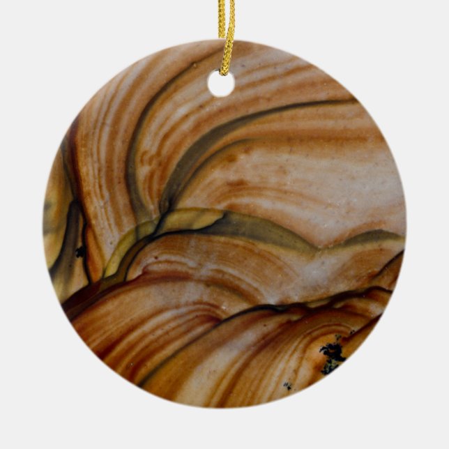 Brown coloured Deschutes Jasper Ceramic Tree Decoration (Front)