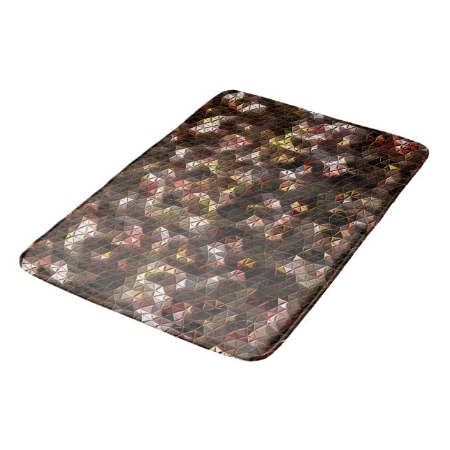 Brown coloured triangular mosaic with slight relie bath mat (Angled)