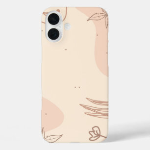 Brown Colourful Floral Linktree iPhone 16 Plus Case
