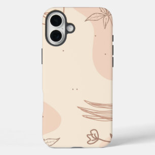 Brown Colourful Floral Linktree iPhone 16 Plus Case