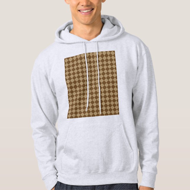 Brown Combination Diamond Pattern by STaylor Hoodie (Front)