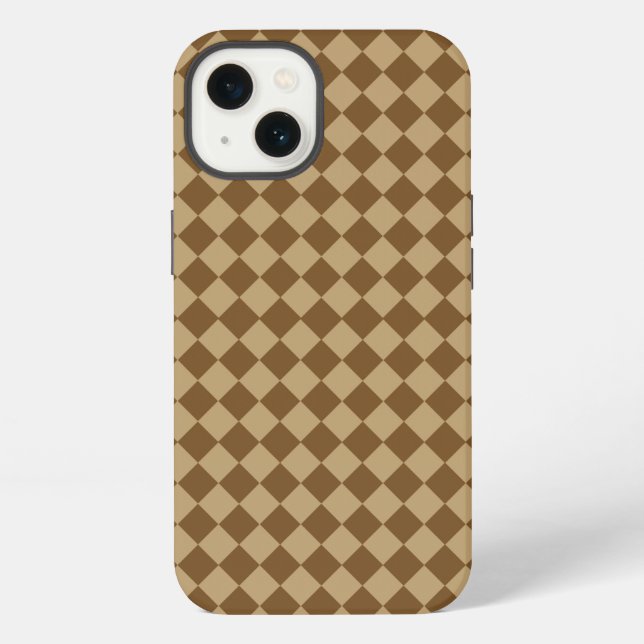 Brown Combination Diamond Pattern by STaylor iPhone Case (Back)