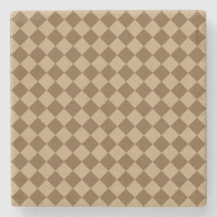 Brown Combination Diamond Pattern by STaylor Stone Coaster