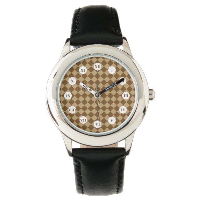 Brown Combination Diamond Pattern by STaylor Watch (Front)