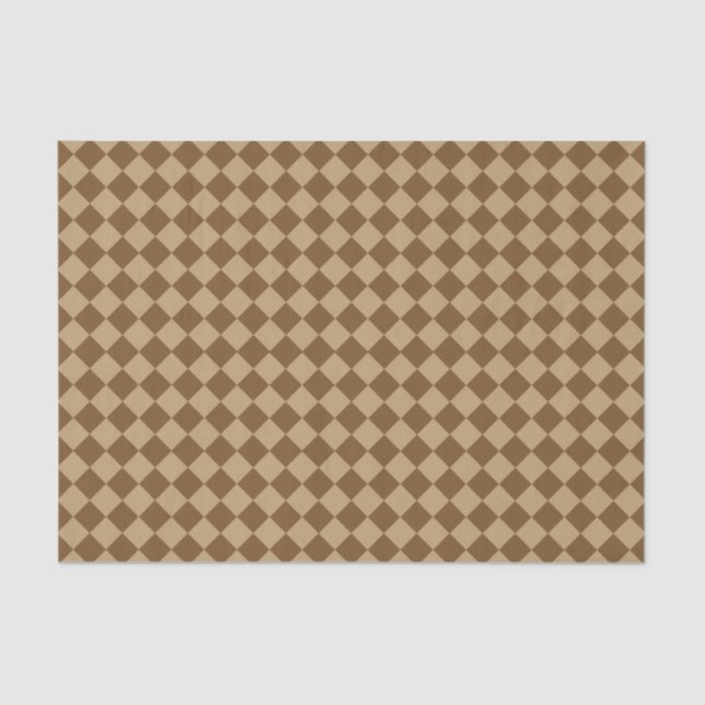 Brown Combination Diamond Pattern Tissue Paper (Front)