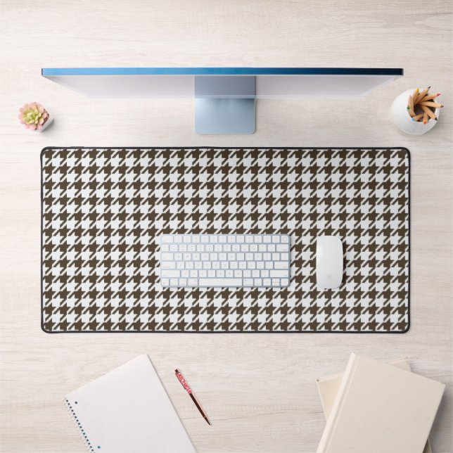 Brown Combination Houndstooth by Shirley Taylor Desk Mat (Office 1)