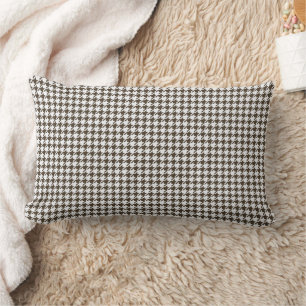 Brown Combination Houndstooth by Shirley Taylor Lumbar Cushion
