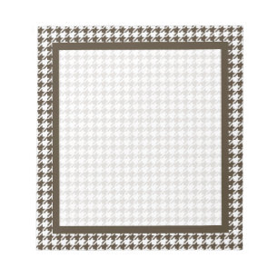 Brown Combination Houndstooth by Shirley Taylor Notepad