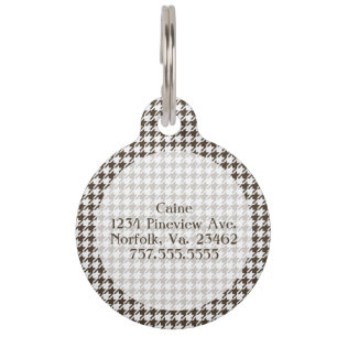 Brown Combination Houndstooth by Shirley Taylor Pet Tag