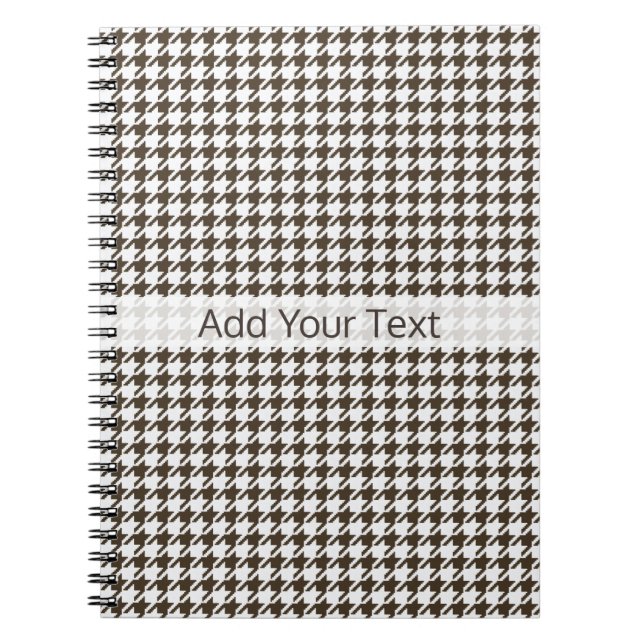 Brown Combination Houndstooth by Shirley Taylor Spiral Notebook (Front)