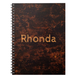 Brown Concrete Fire Spiral Notebook