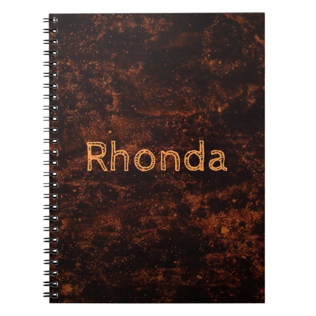 Brown Concrete Fire Spiral Notebook (Front)
