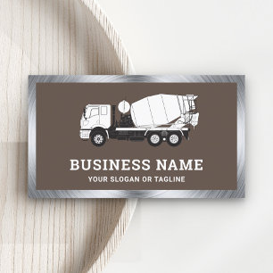 Brown Concrete Mixer Cement Truck Business Card