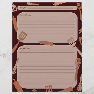 Brown cooking utensils recipe page