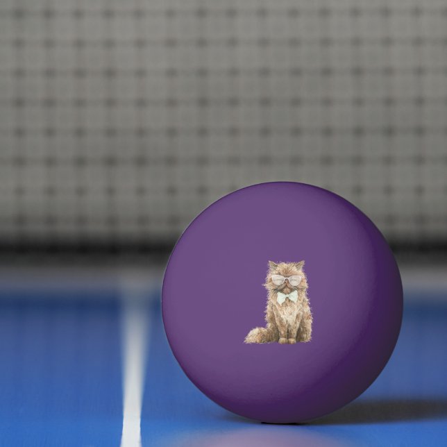 Brown Cool Cat Glasses   Ping Pong Ball (Net)