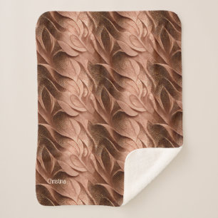 Brown copper inspired gradient elegant luxury sherpa blanket