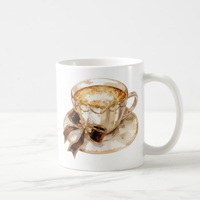  Brown coquette hot coffee illustration  Mug (Right)