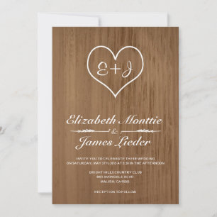 Brown Country Wedding Invitations