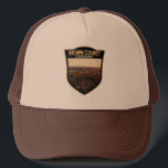 Brown County State Park Indiana Badge Trucker Hat<br><div class="desc">Brown County State Park artwork in a badge style design. The park is by far the largest of 24 state parks in Indiana,  and occupies 15, 776 acres —making it one of the larger state parks in the United States.</div>